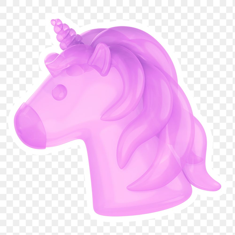 Purple  unicorn  png sticker, transparent background