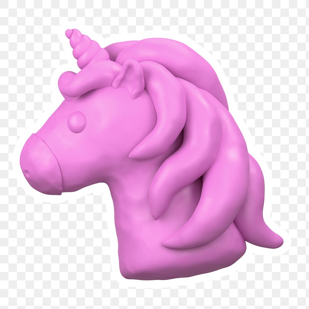 Purple  unicorn  png sticker, transparent background