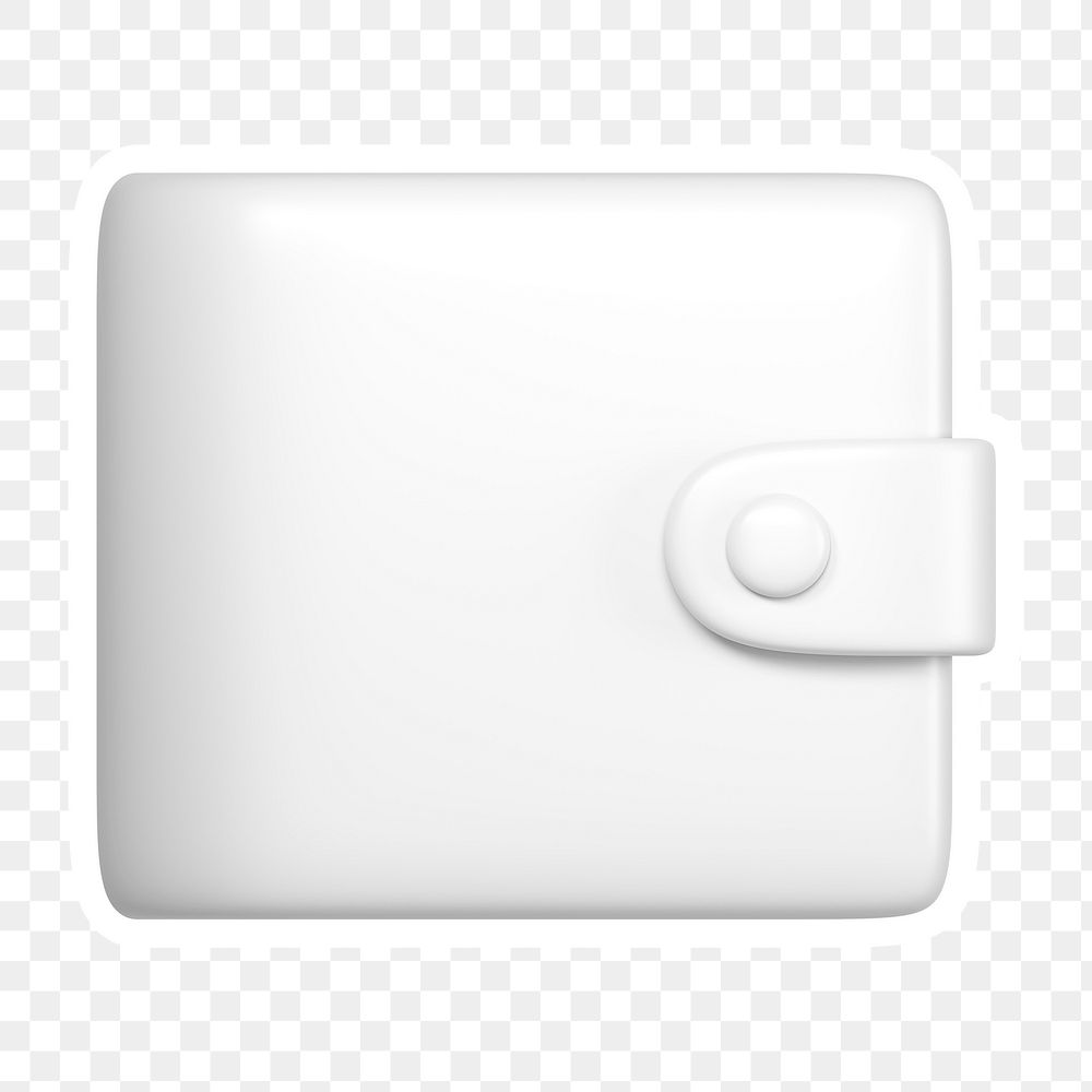White wallet  png sticker, transparent background
