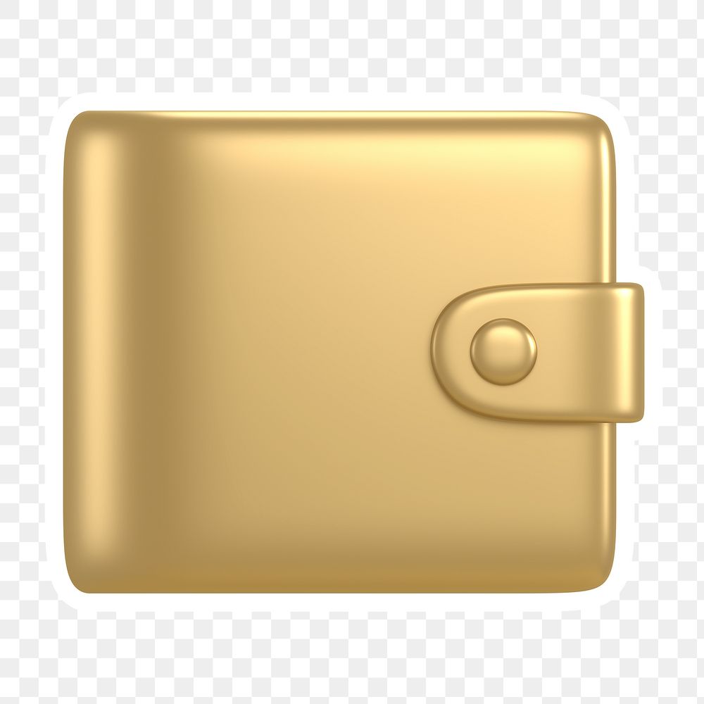 Gold wallet  png sticker, transparent background