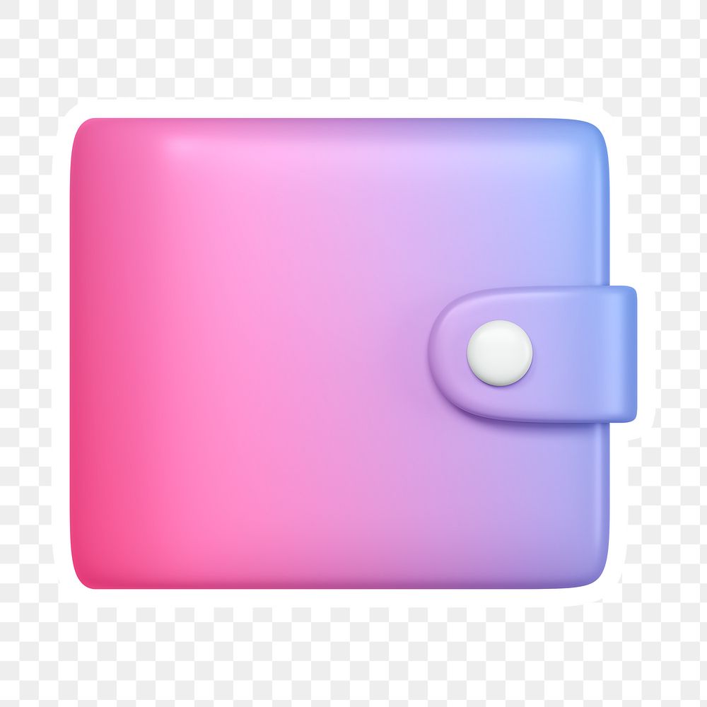 Pink wallet  png sticker, transparent background