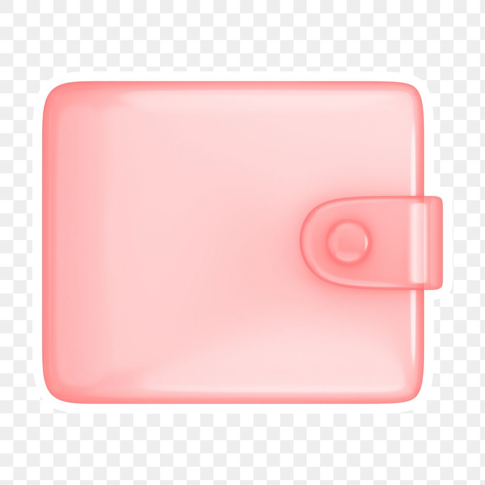 Pink wallet  png sticker, transparent background