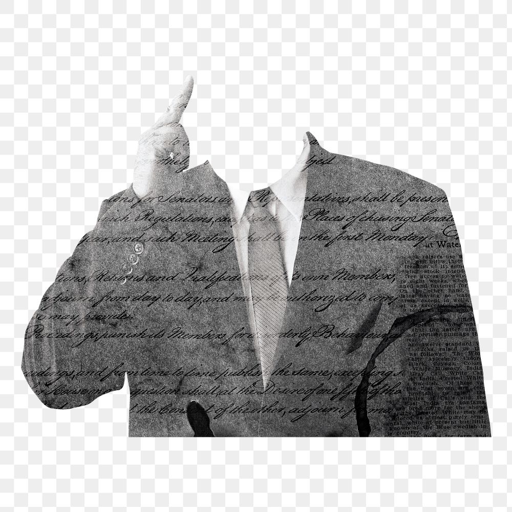 Headless businessman png sticker, transparent background