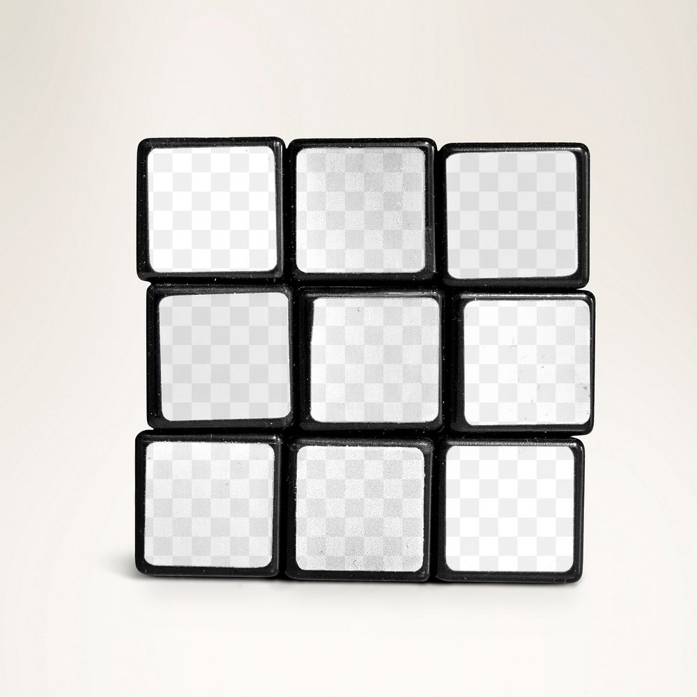 Puzzle cube png mockup, transparent design