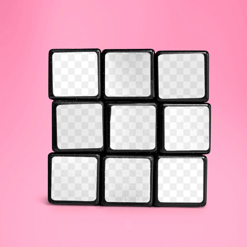 Puzzle cube png mockup, transparent design