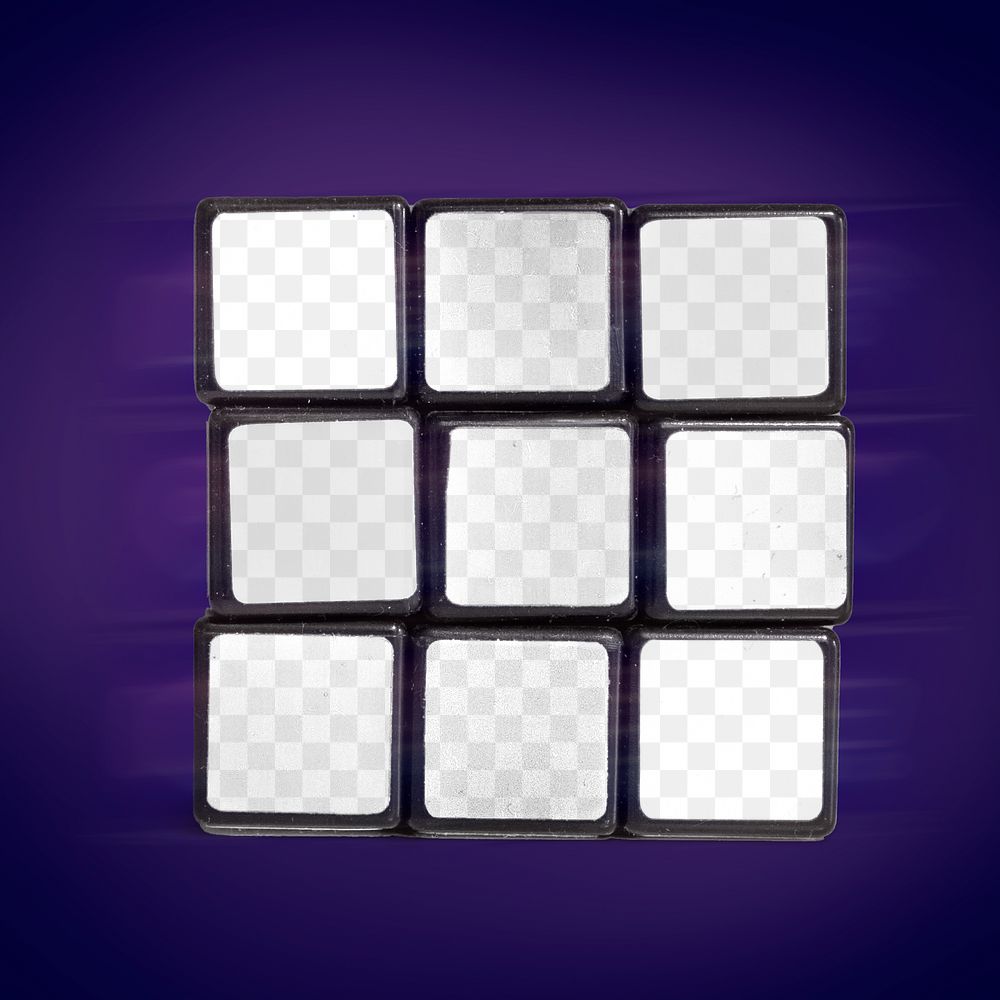 Puzzle cube png mockup, transparent design