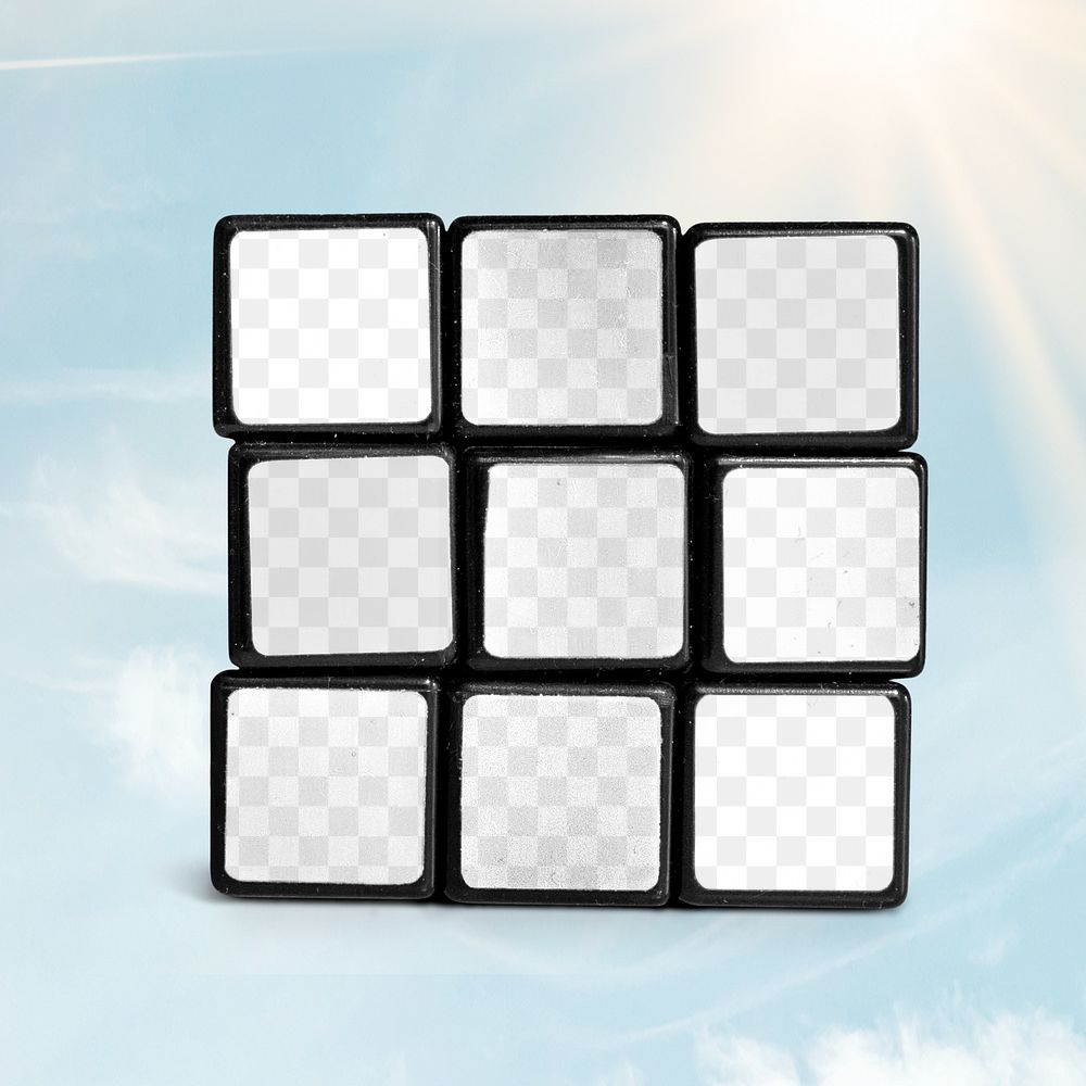 Puzzle cube png mockup, transparent design