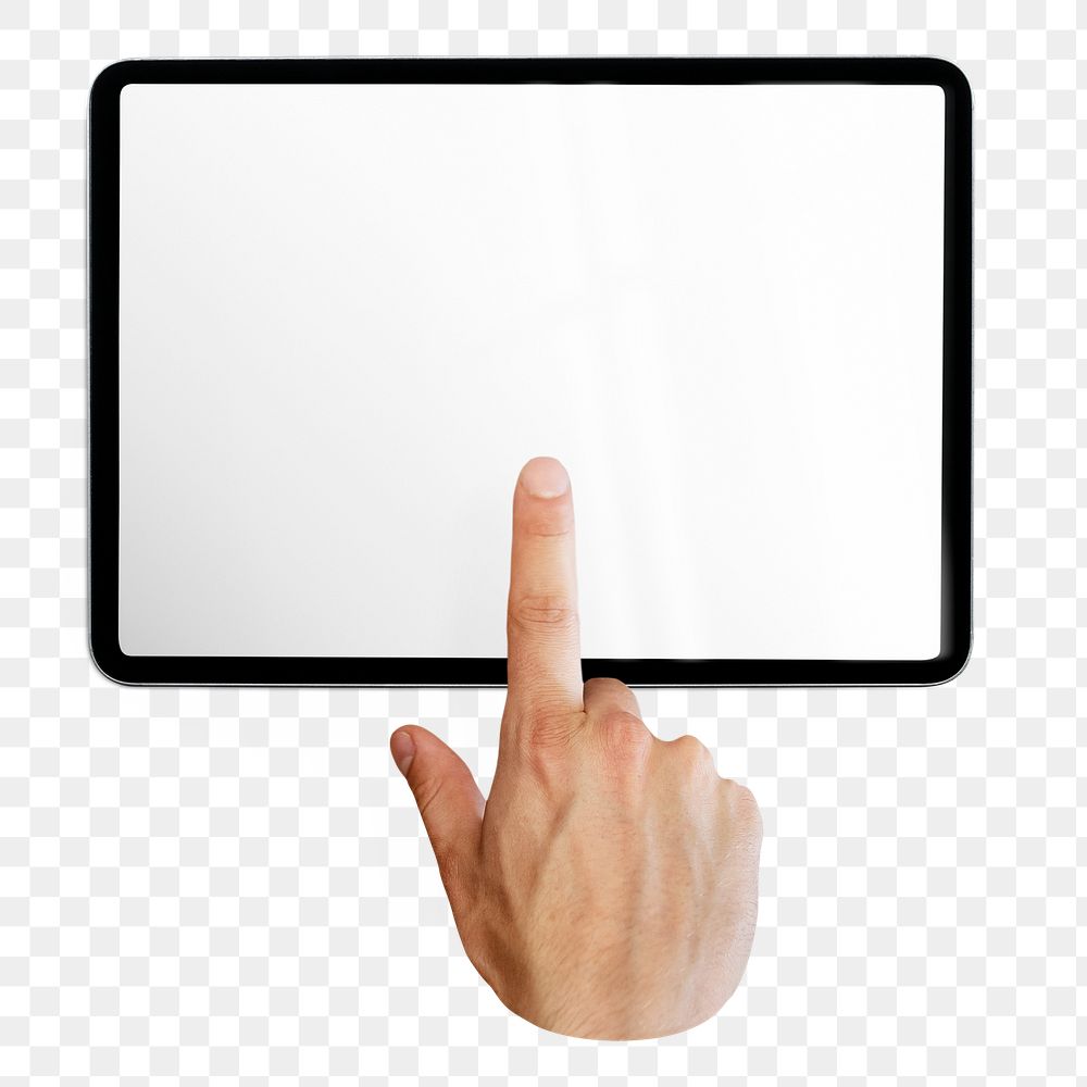 Tablet screen png sticker, digital device, transparent background