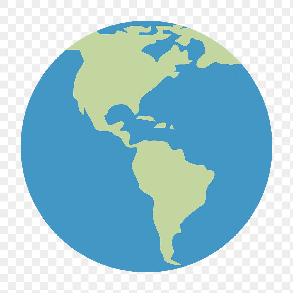 Cartoon globe png sticker, earth day, transparent background