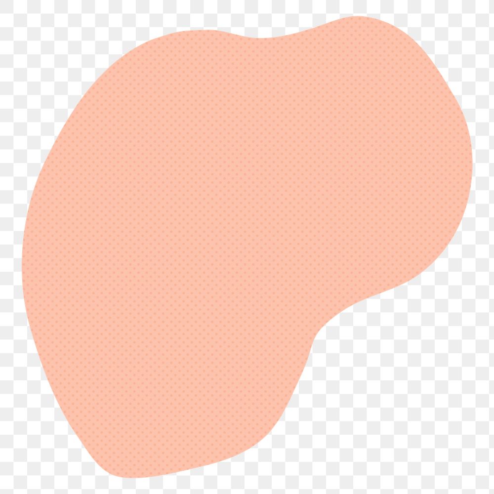 Blob shape png sticker, peach textured design, transparent background