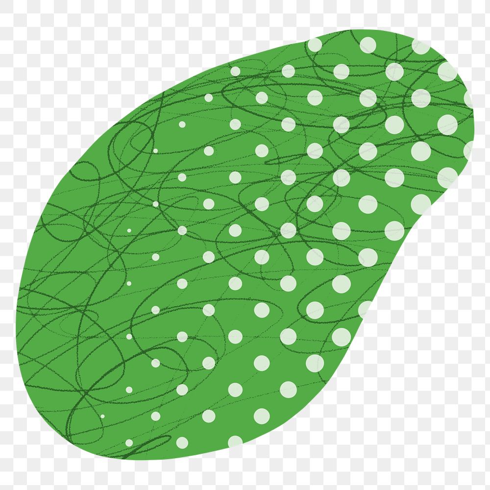 Blob shape png sticker, green abstract design, transparent background