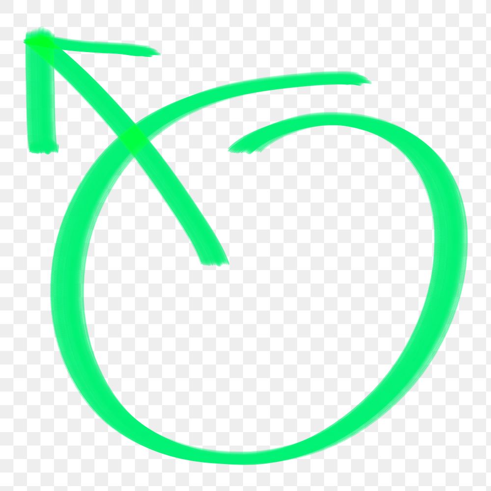 Arrow circle frame png sticker, doodle design, transparent background