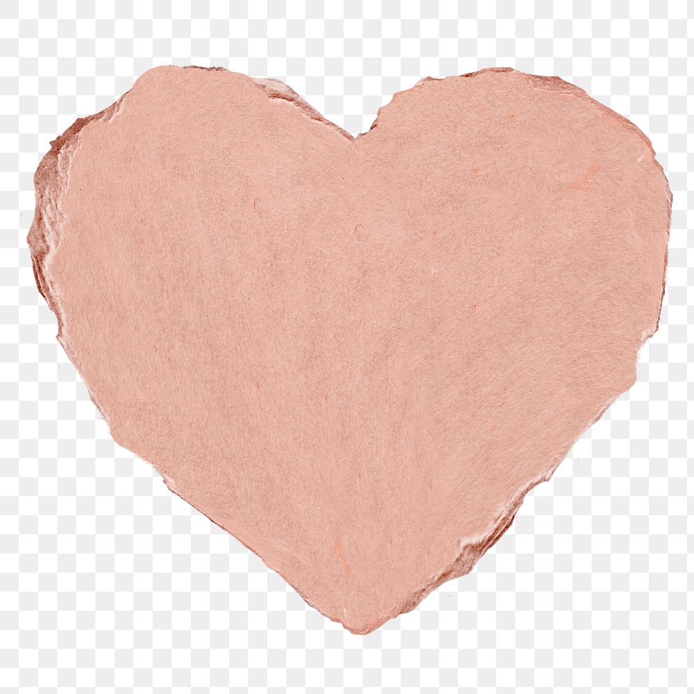 Heart png sticker, pink paper texture design, transparent background