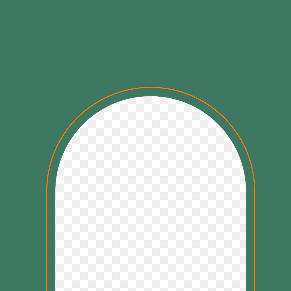 Arch png frame, aesthetic green design, transparent background