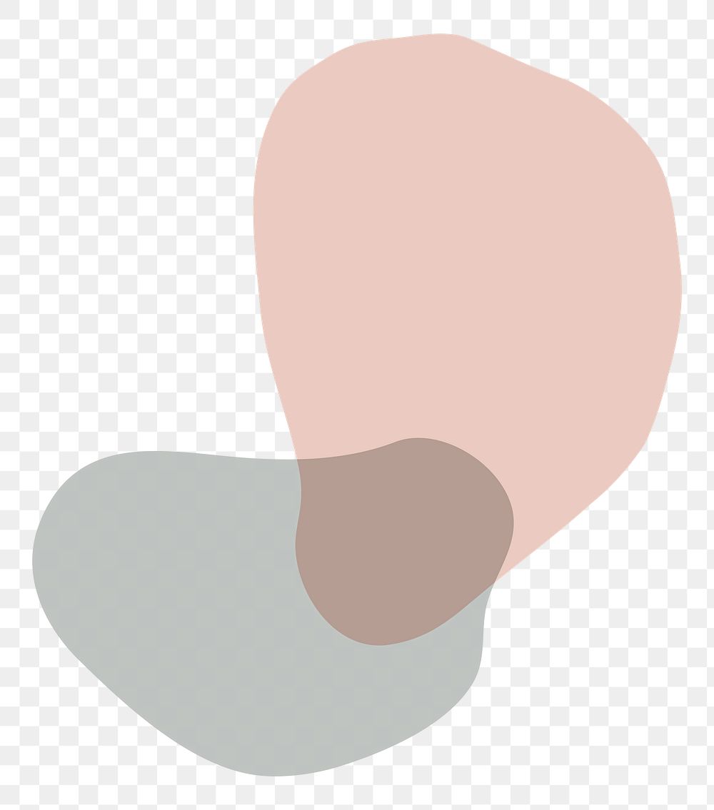 Peachy abstract png shape sticker, transparent background