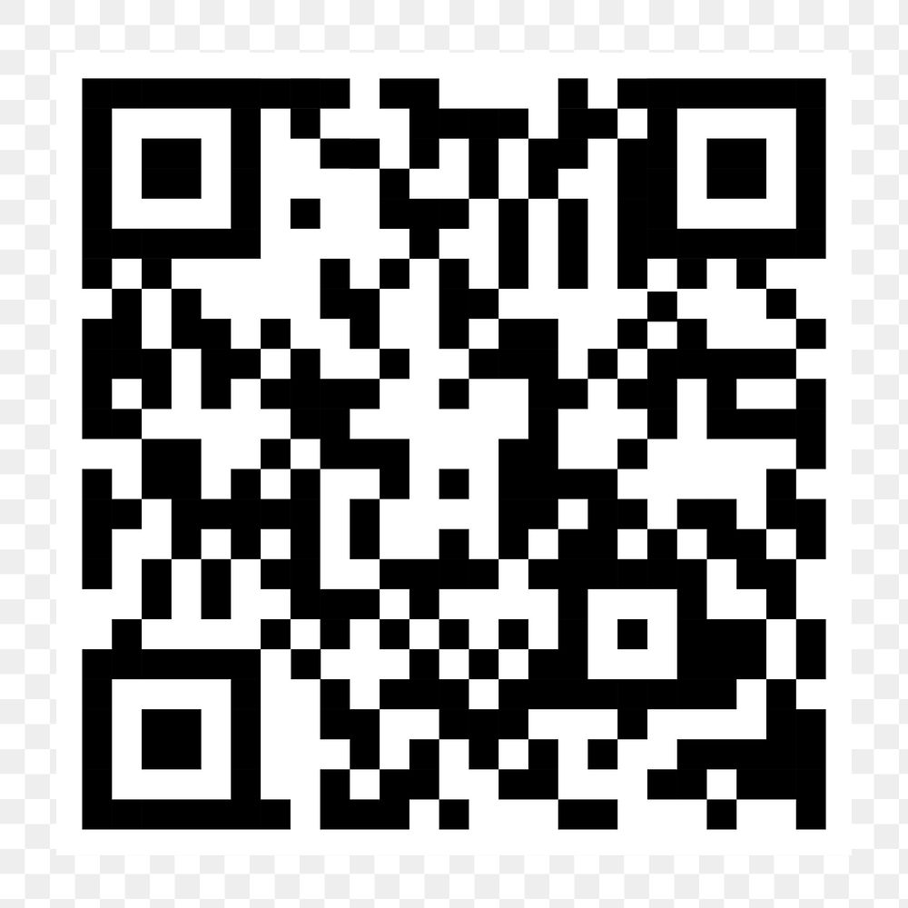 QR code png sticker, transparent background