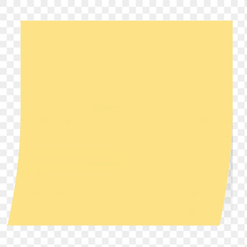 Yellow sticky note png sticker, transparent background