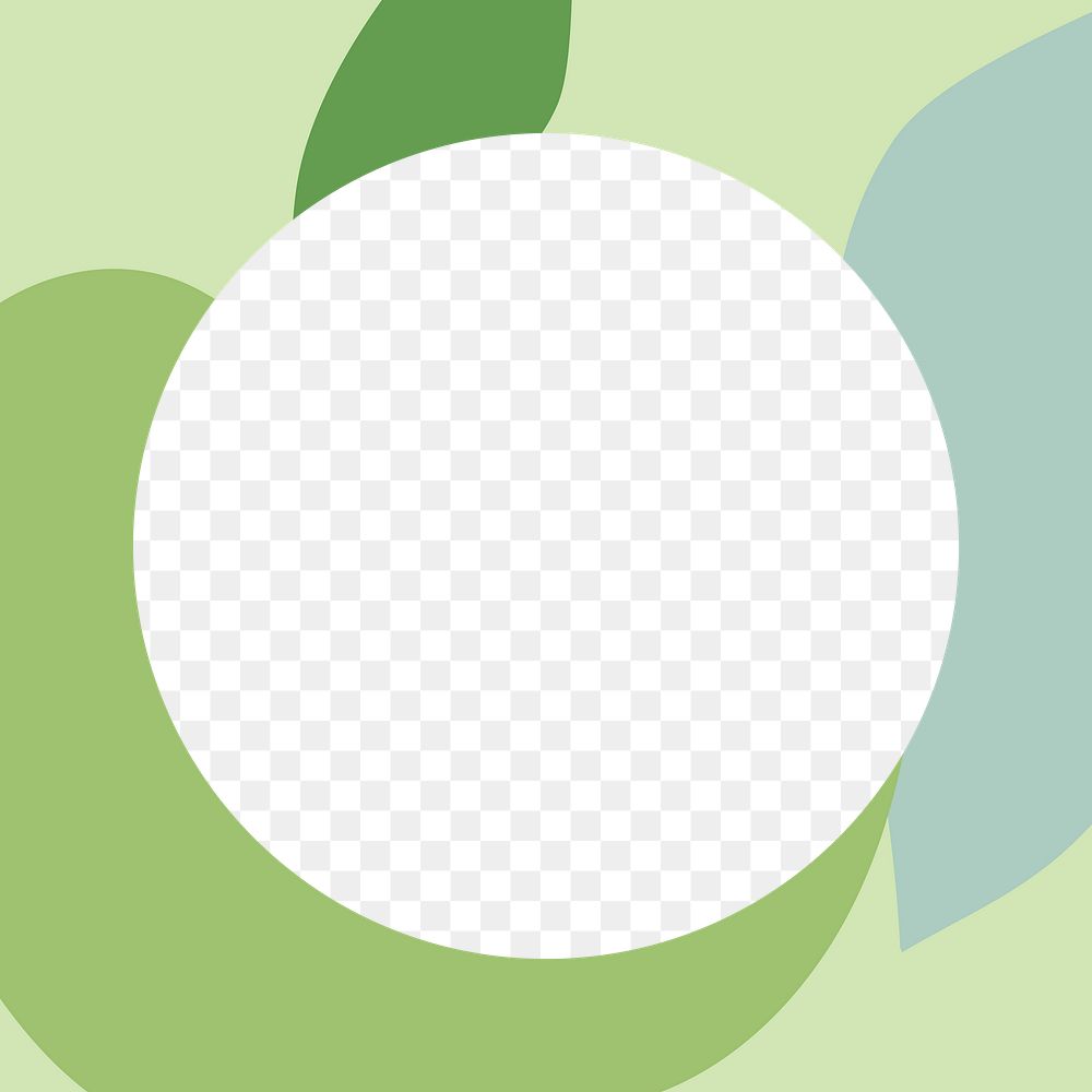 Green apple PNG frame, transparent design space