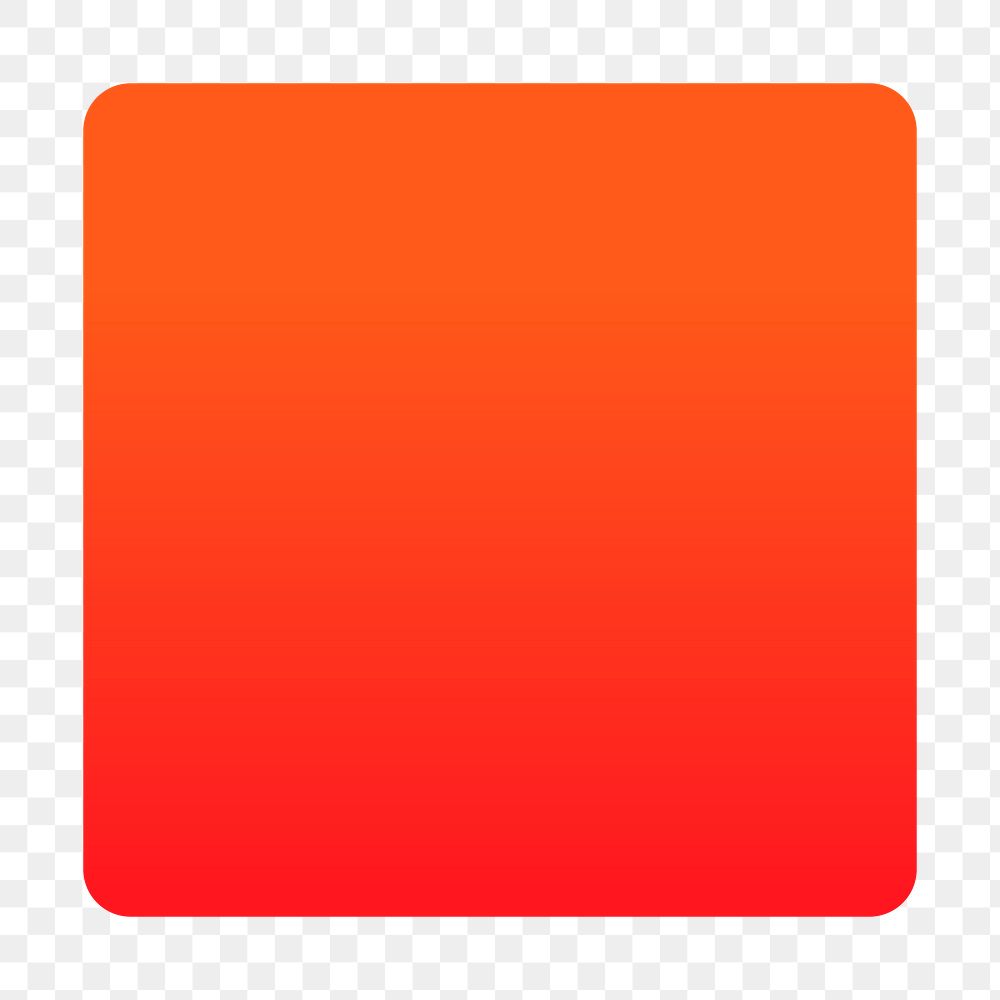 Png orange square shape sticker, gradient design, transparent background