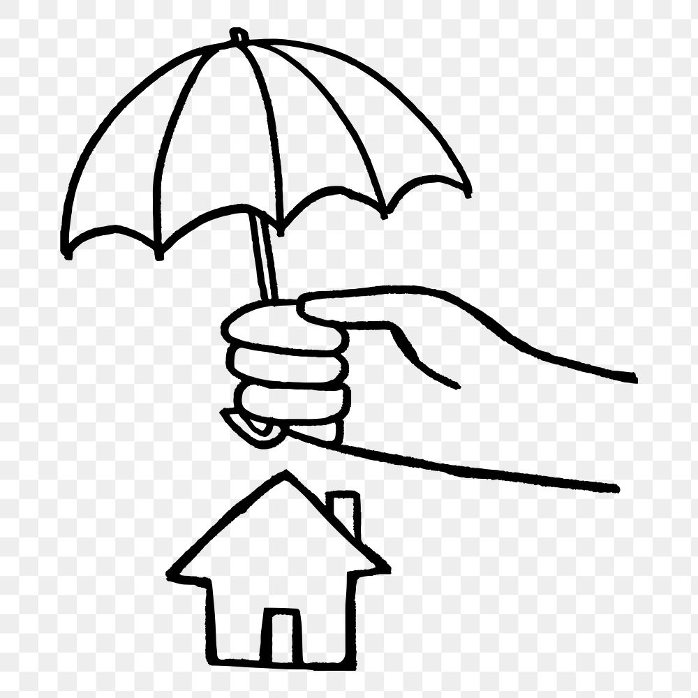 Home insurance png sticker, doodle, transparent background