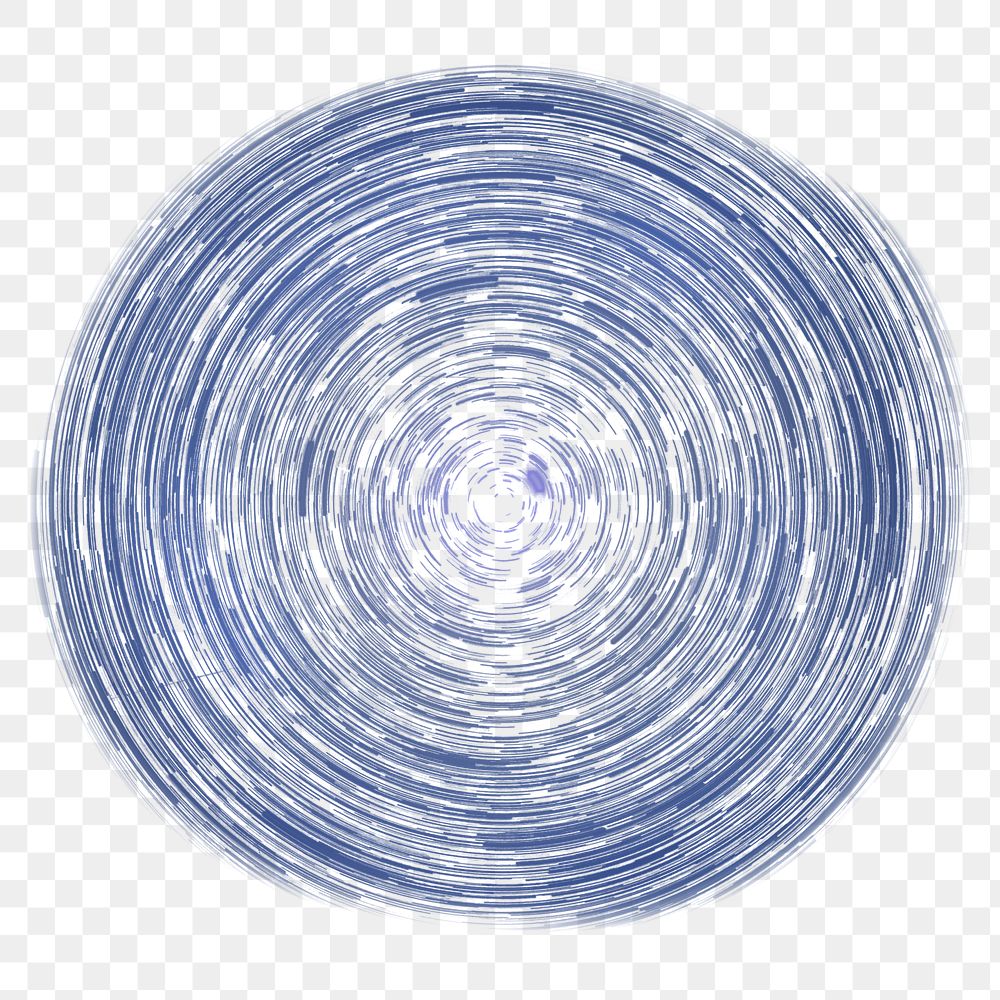 Blue spiral png sticker, circle cut out, transparent background