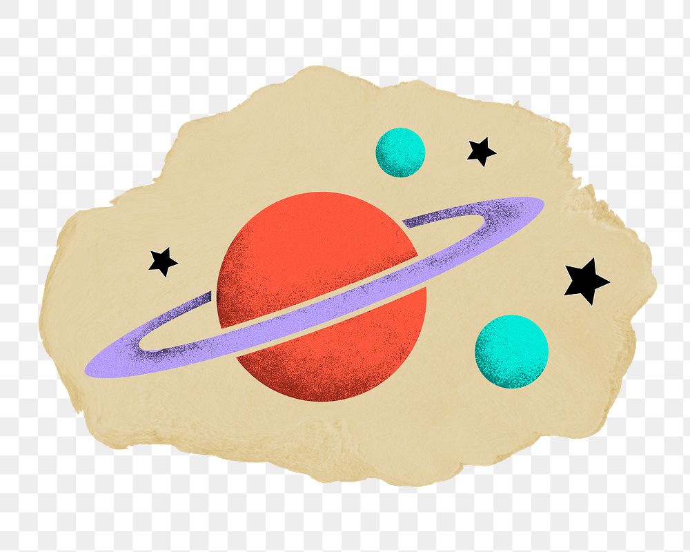 Planet Saturn png sticker, transparent background