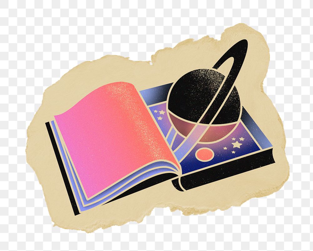 Saturn book png sticker, transparent background