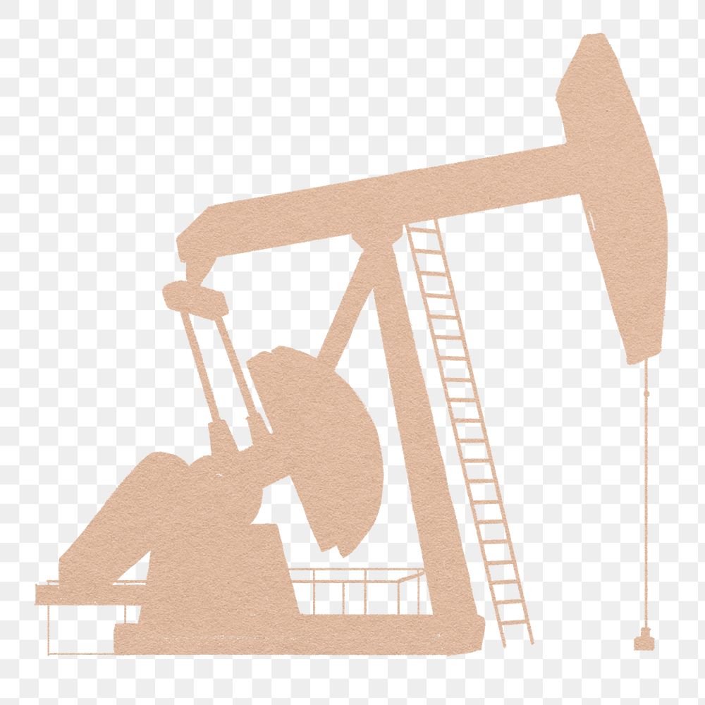 Oil patch silhouette png sticker, transparent background