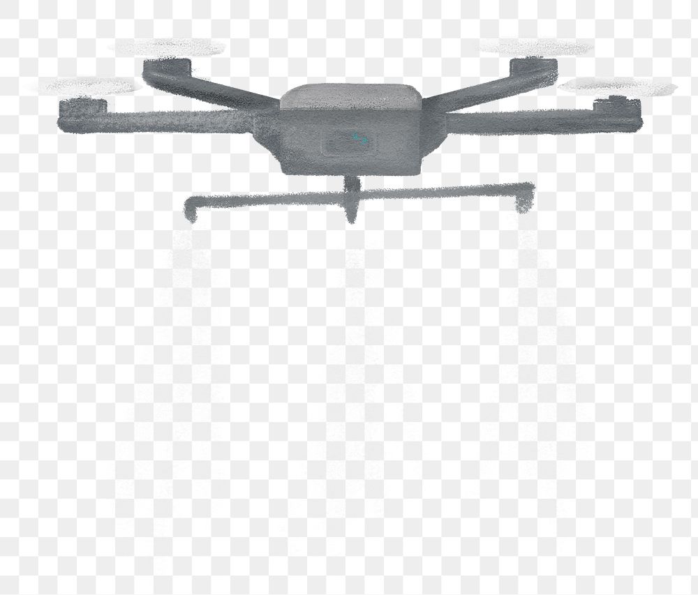 Watering drone png sticker, smart agriculture, transparent background