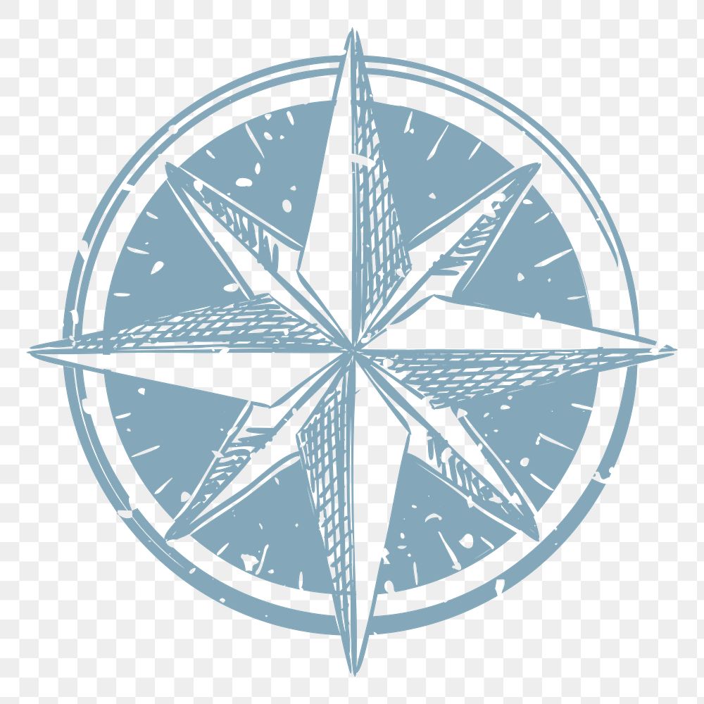 Compass badge png sticker, transparent background