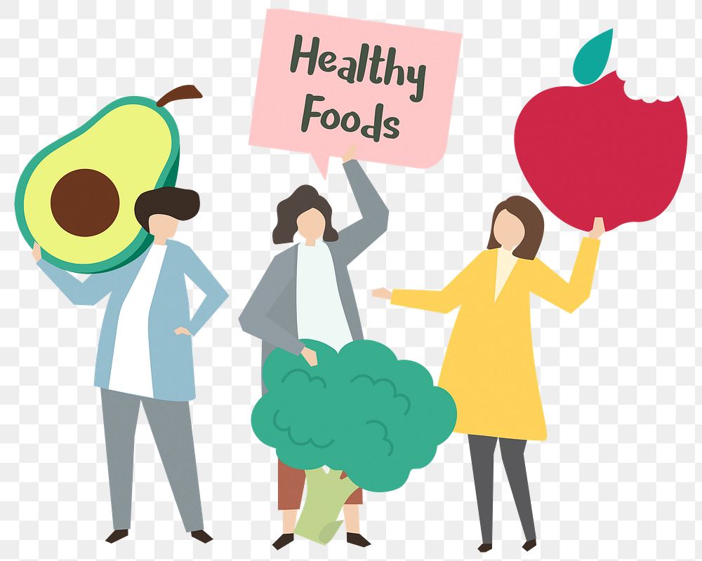 Png healthy foods sticker, balance diet, transparent background