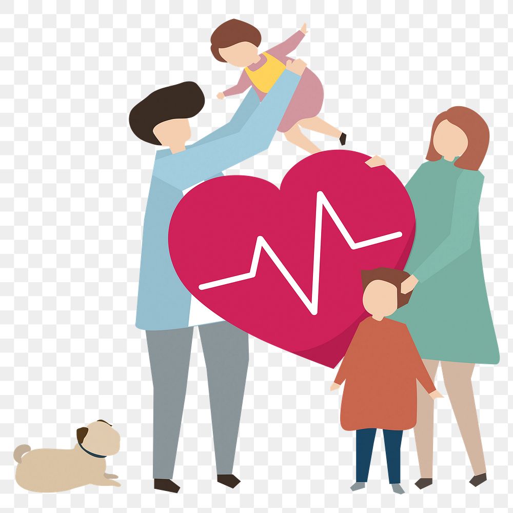Family png sticker, healthcare, transparent background