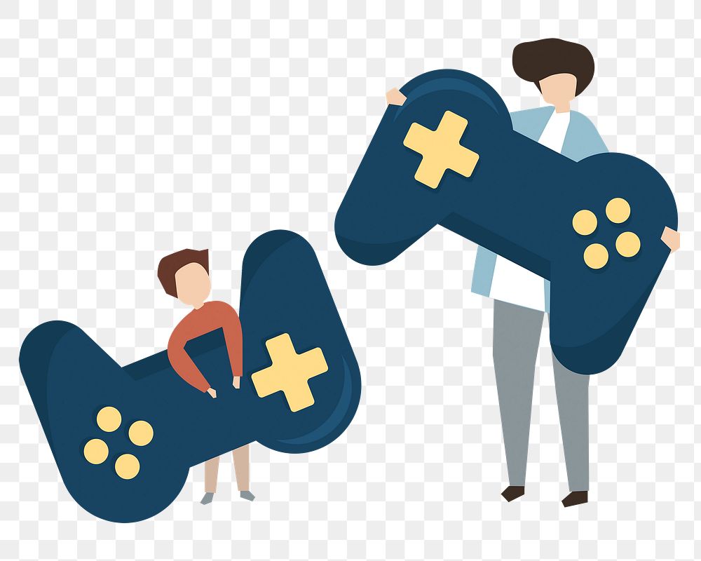 Family video game png sticker, transparent background