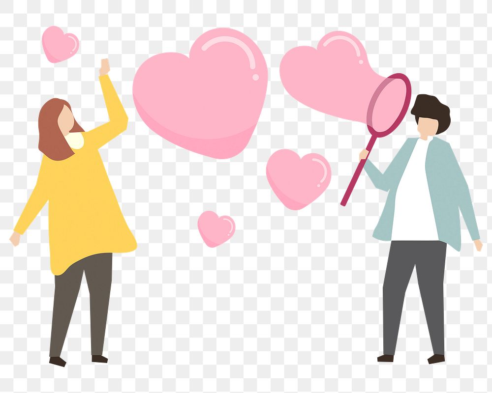 Dating png sticker, lovely couple, transparent background