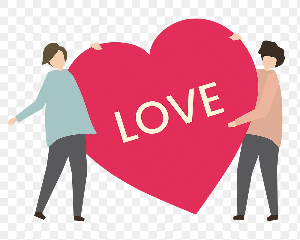 Romantic couple png sticker, love, transparent background