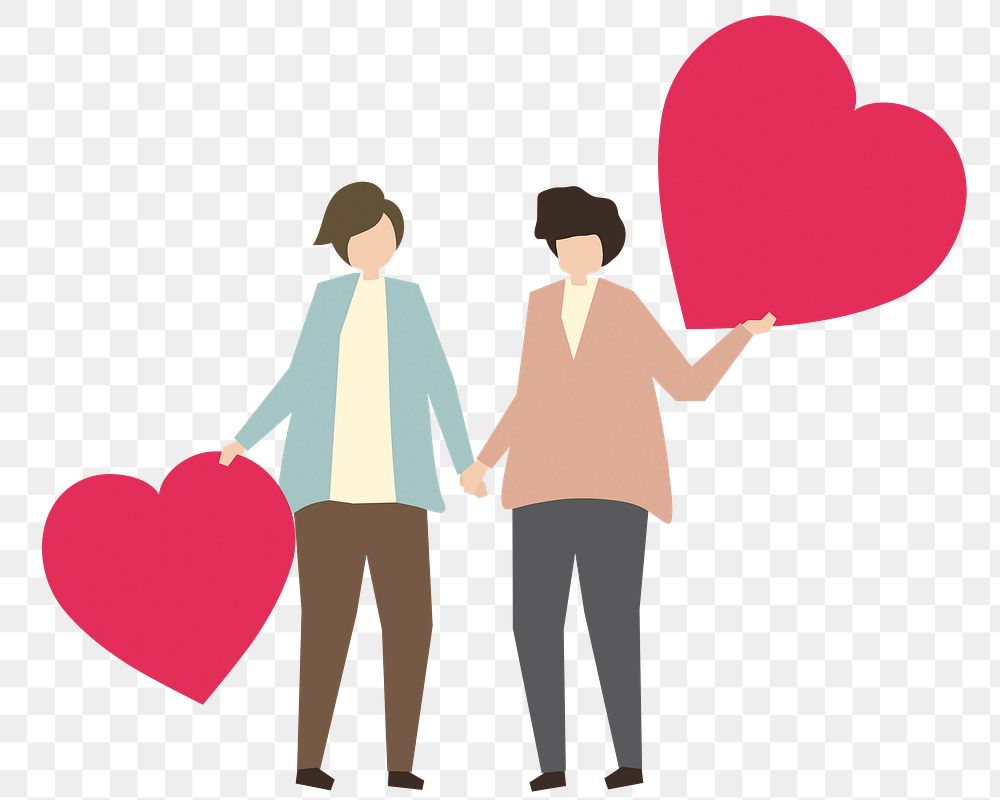 Romantic relationship png sticker, couple, transparent background