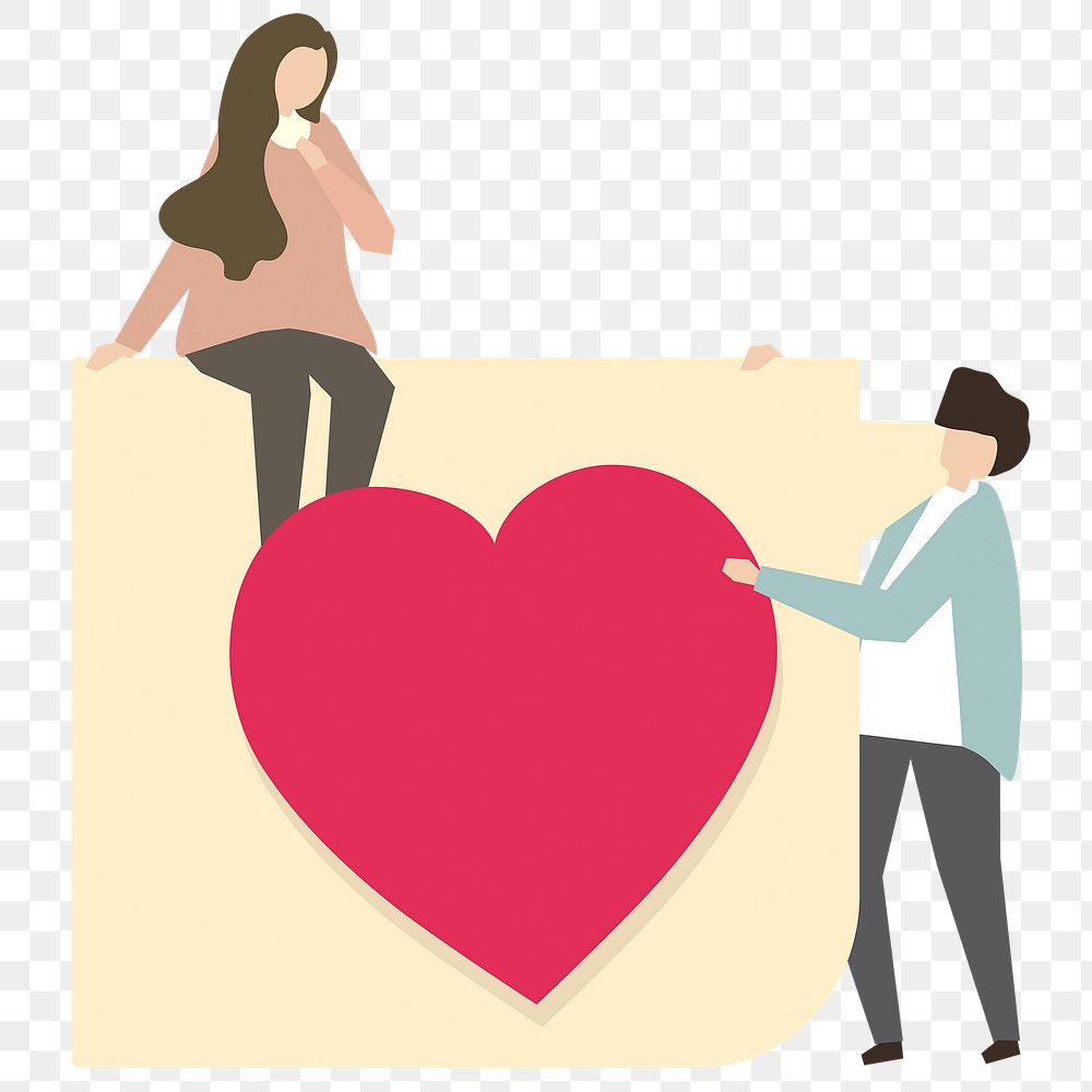 Dating png sticker, couple, transparent background
