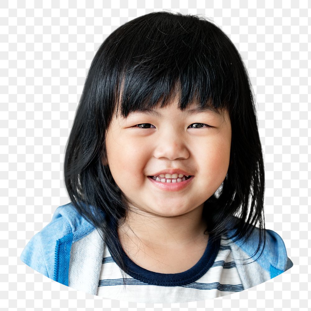 Png Smiling Asian girl sticker, transparent background