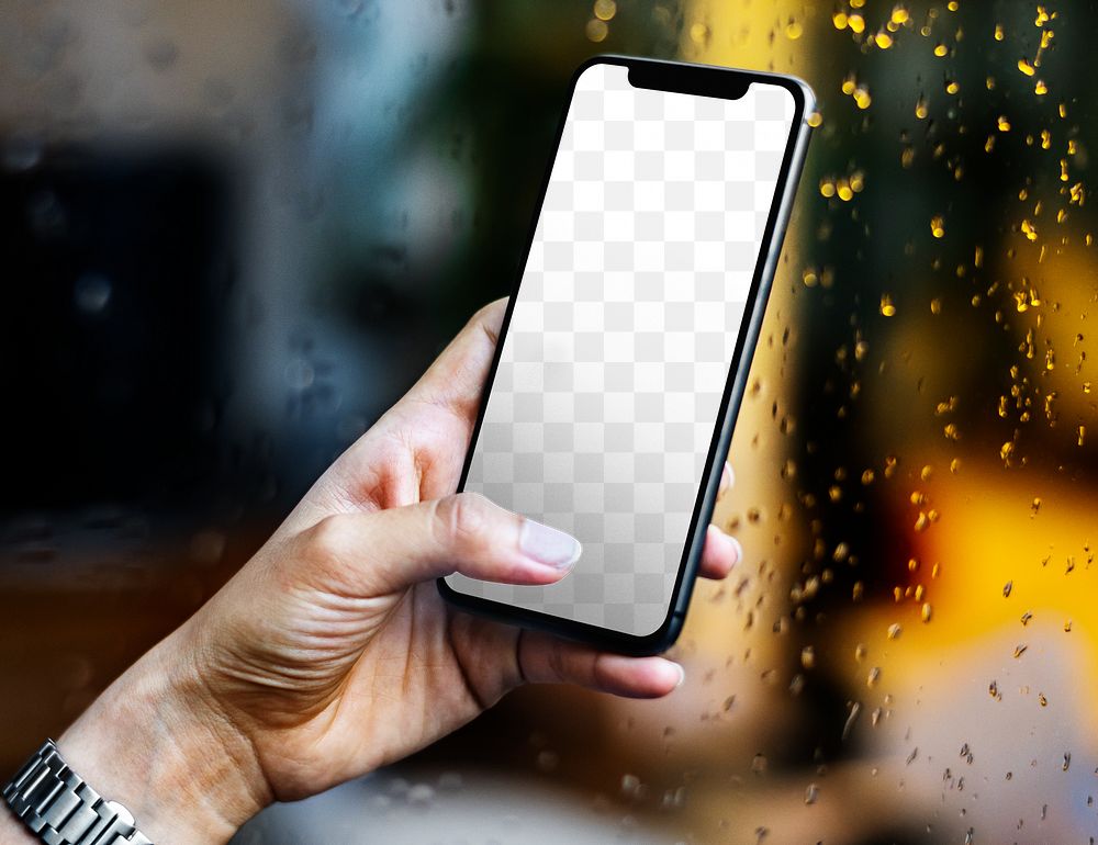 Smartphone screen png mockup, transparent design