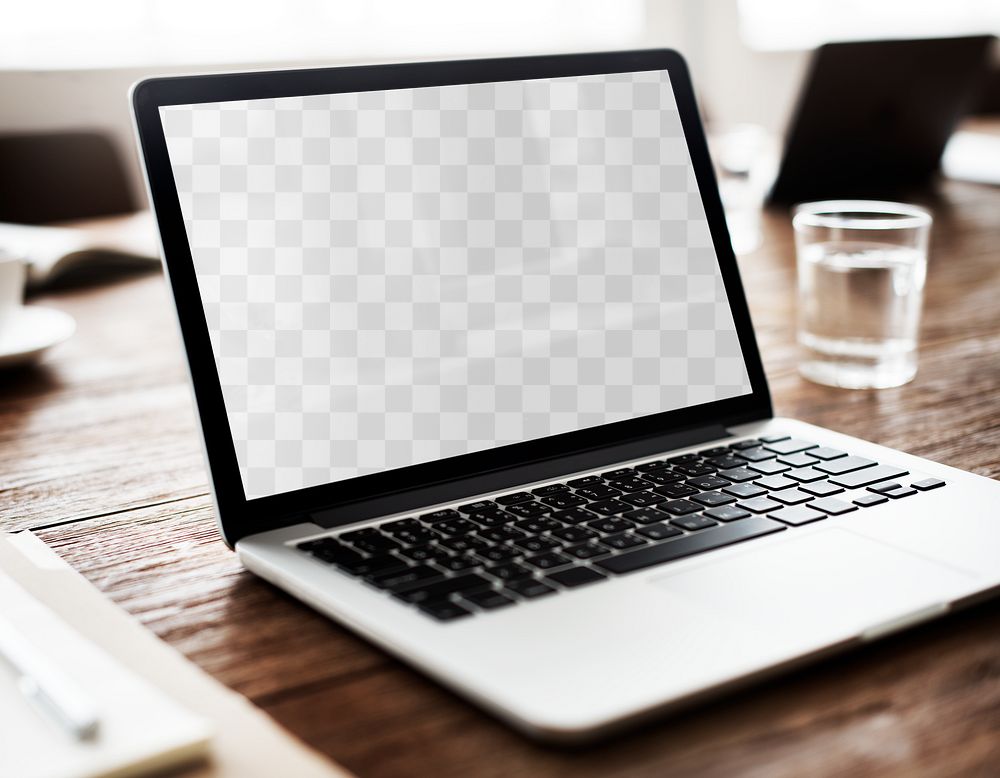 Laptop screen png mockup, transparent design