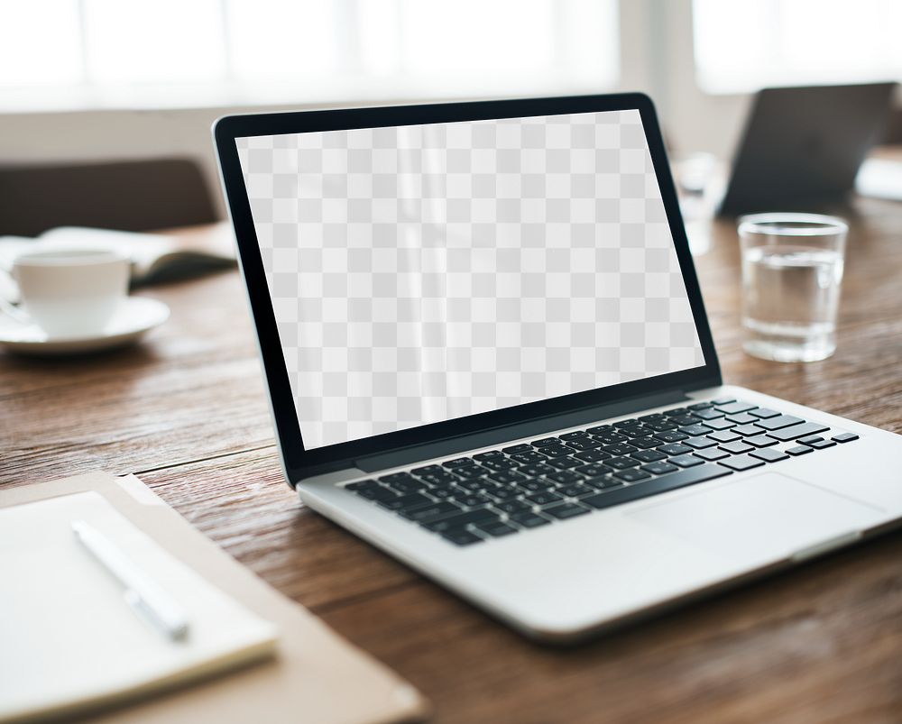 Laptop screen png mockup, transparent design