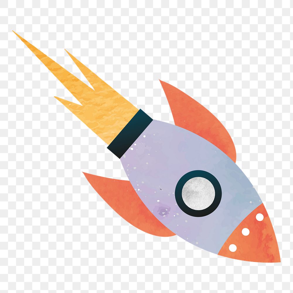 Rocket png sticker, colorful design, transparent background