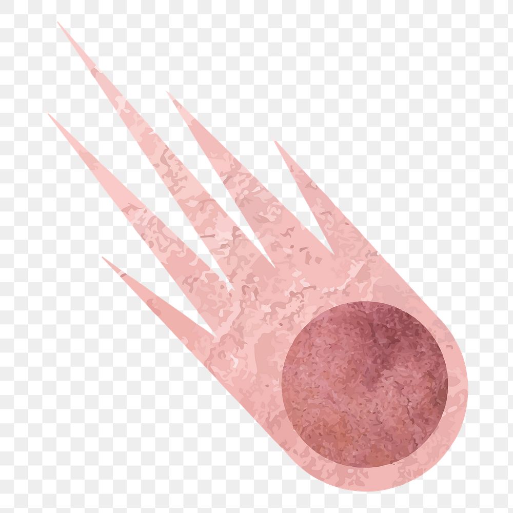 Comet png sticker, pink design, transparent background