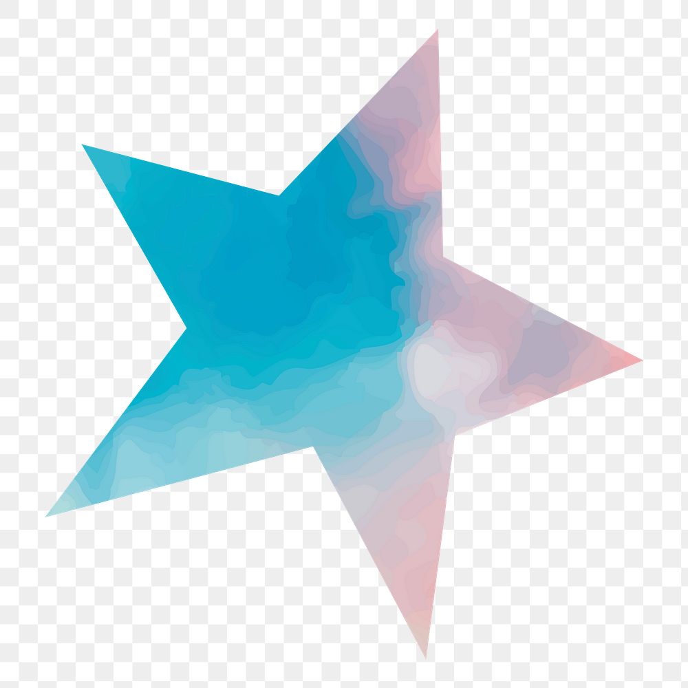 Star png sticker, blue aesthetic design, transparent background