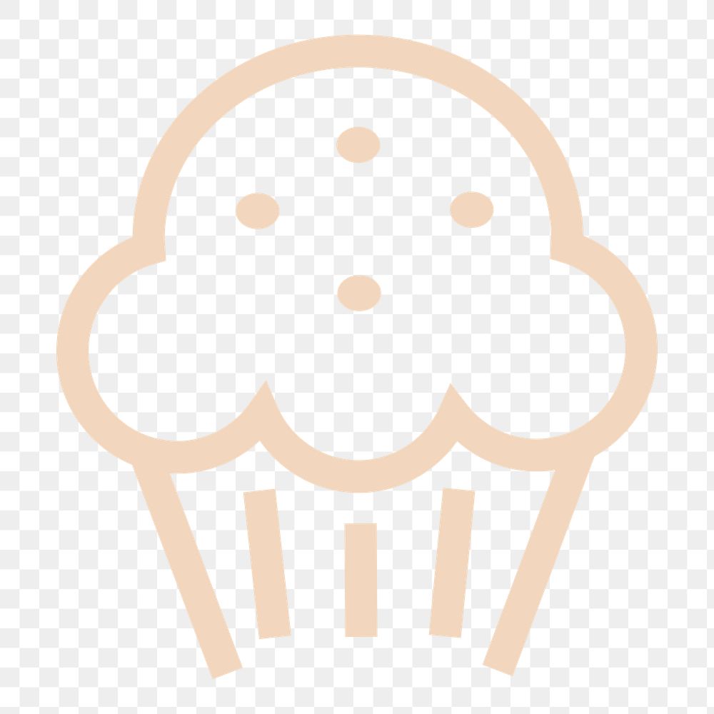 Muffin icon png sticker, transparent background