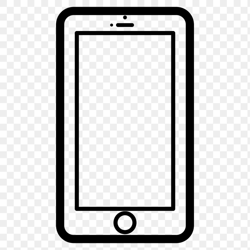 Smartphone icon png sticker, transparent background