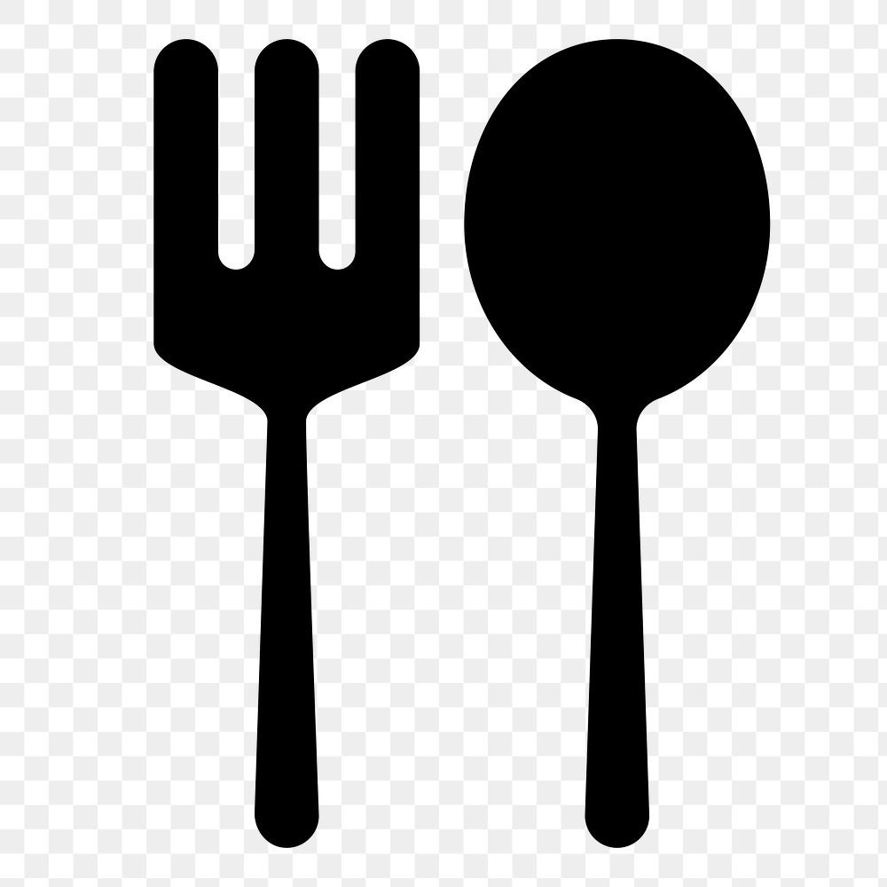 Png fork spoon sticker, transparent background