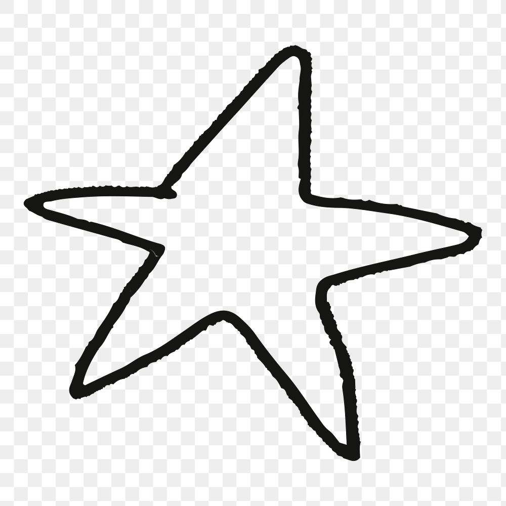 Star doodle png sticker, transparent background