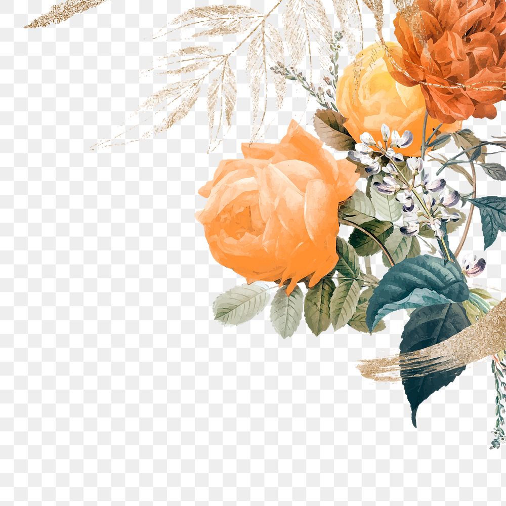 Orange flower png sticker, transparent background