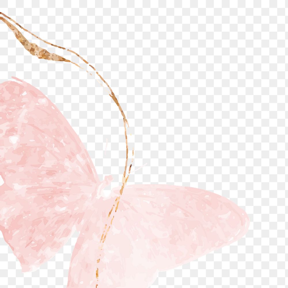 Pink Butterfly png border, transparent background